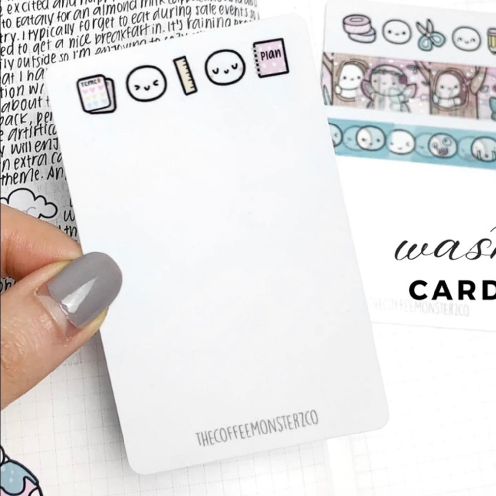 🆕 TheCoffeeMonterzCo (1) Stationery Doodles Washi Card